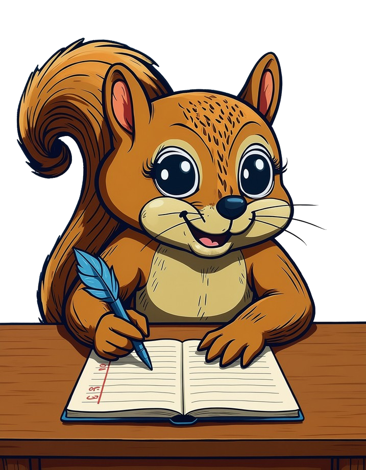 Crunchy the Squirrel Writing